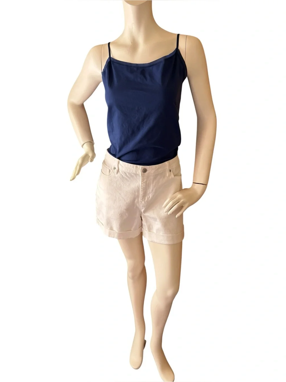 Hudson Jeans White Five Pocket Cotton Cuffed Denim Shorts, women’s size 10
